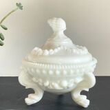 Vintage opaline glass candy dish