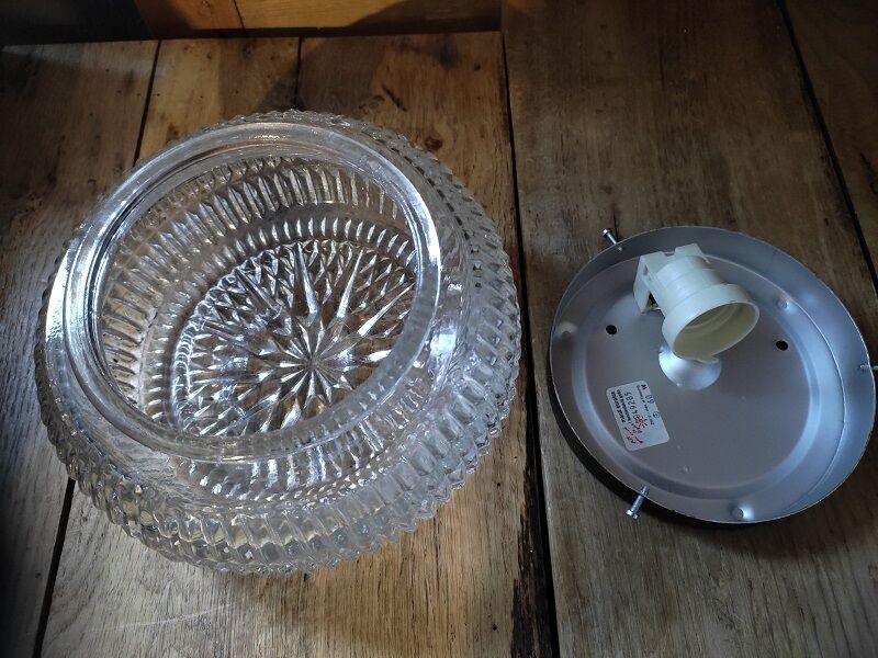 Ceiling lamp original globe molded glass tip star diamond