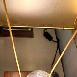 Pair of burl and copper table lamps by style Mahey