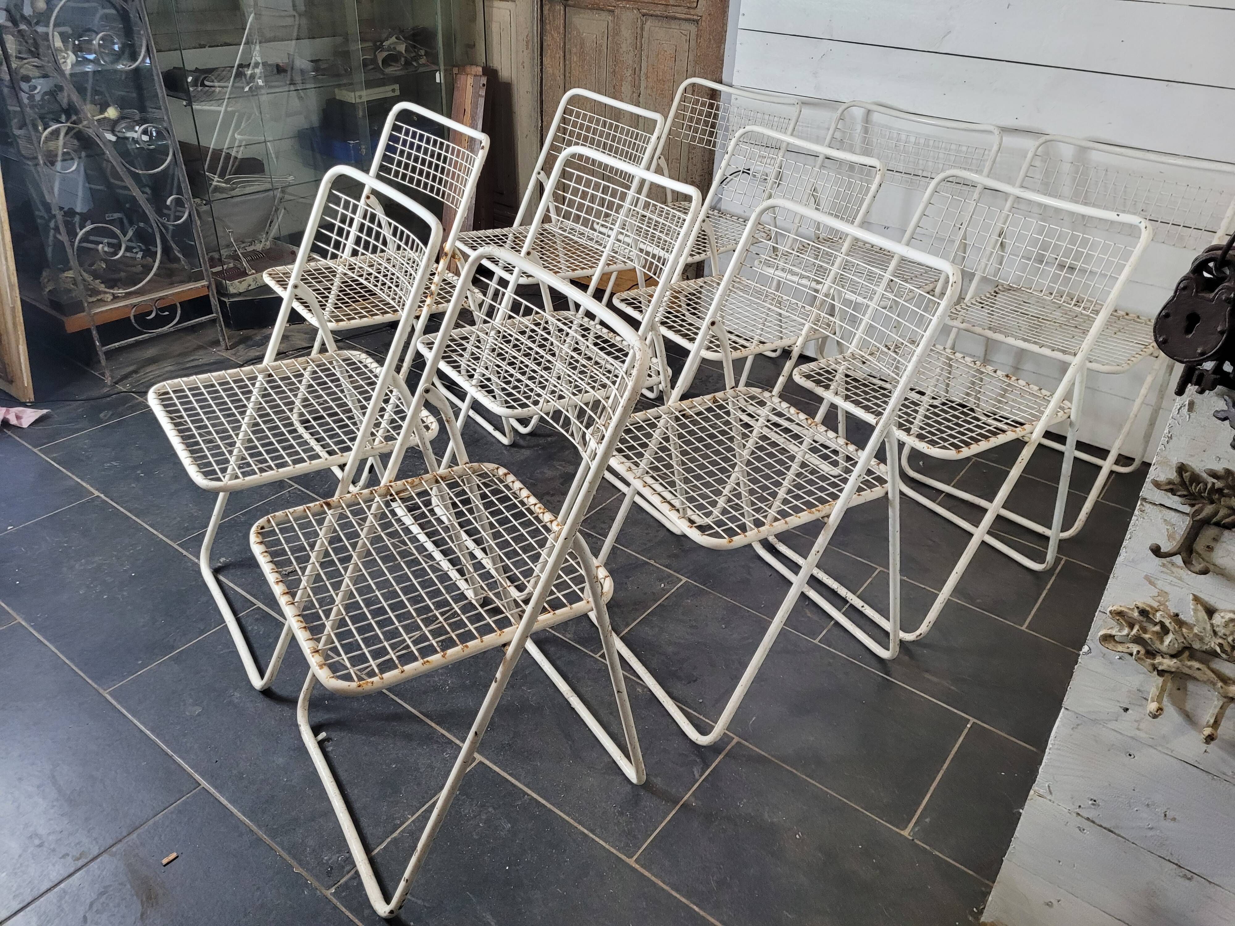 11 folding chairs, Ted Net by Niels Gammelgaard from the 70s