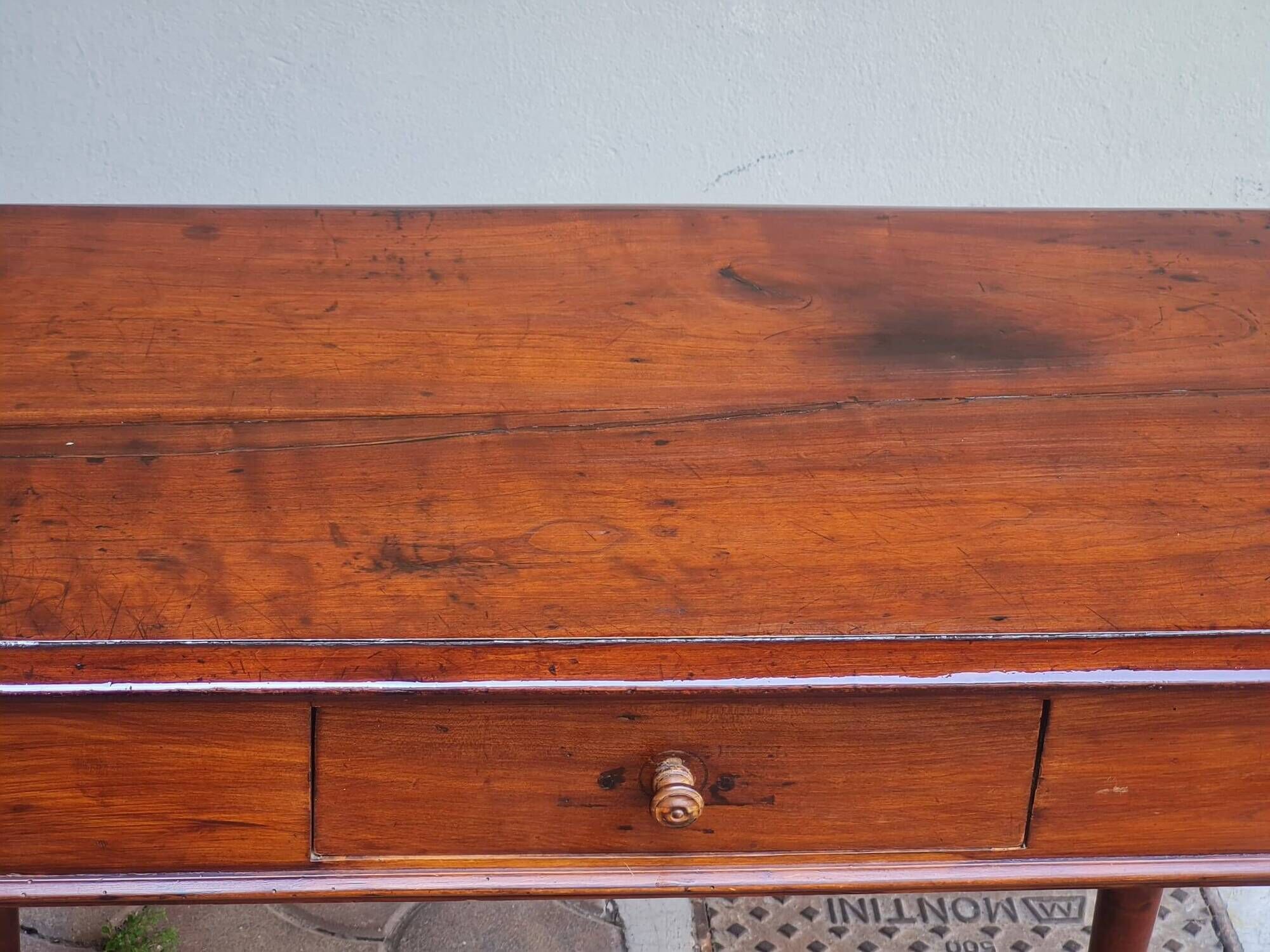 Centre writing table in stained wood