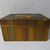 Old trundle boxes in straw marquetry