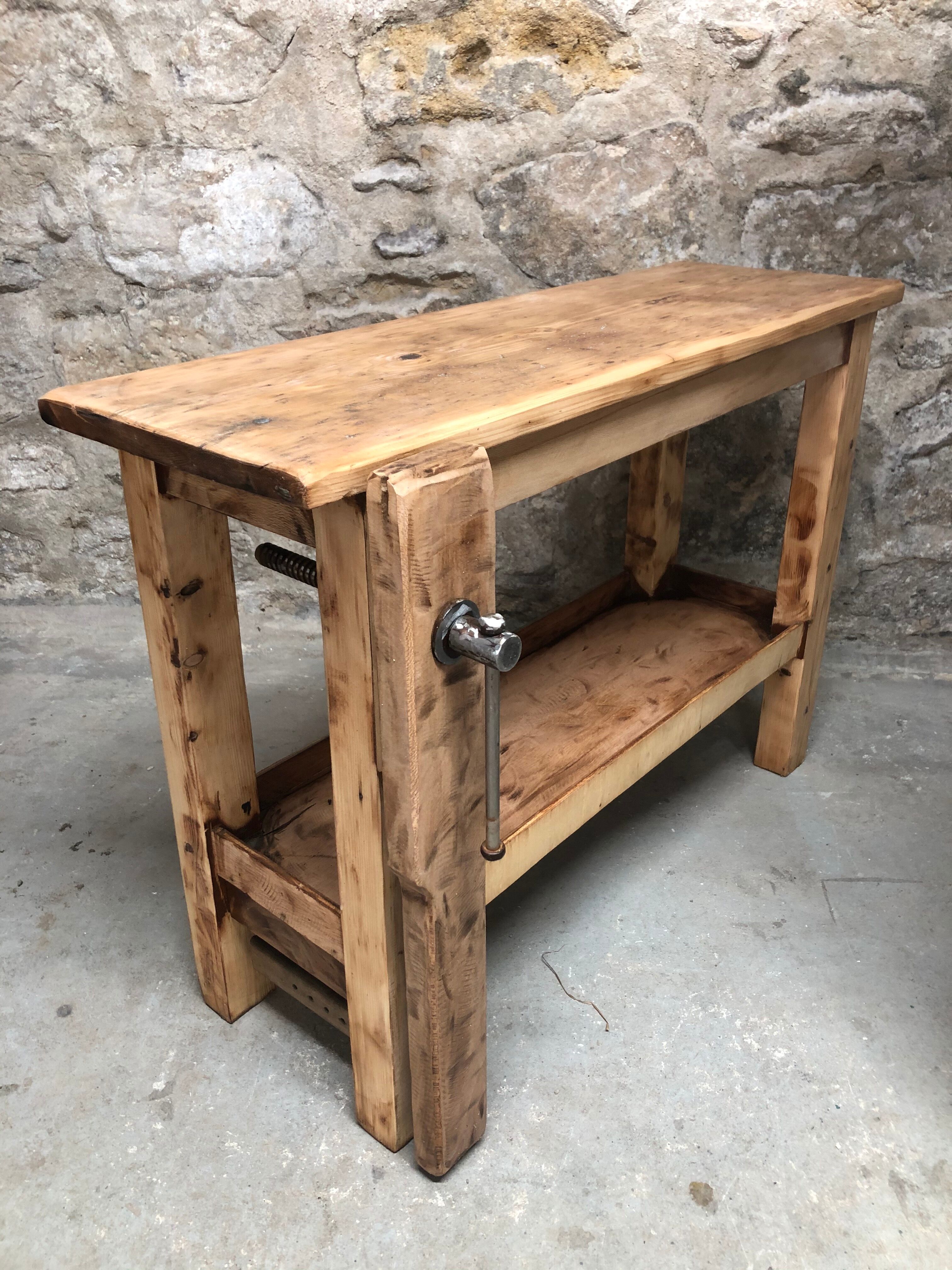 Small wooden workbench decoration