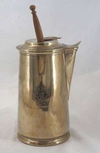 Christofle large chocolate pot marked with the shipping company Chargeurs Réunis.