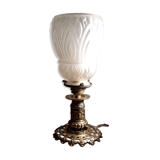 Lamp calice foot bronze and brass tulip mold and press 1900 a 20 not sign