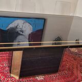 Large Lacquer and Brass Table by JC Mahey