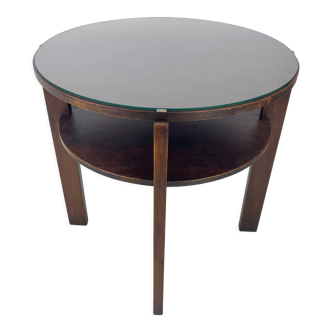 1940's Round Coffee Table, Czechoslovakia