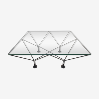 Metal and glass coffee table