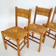 Set of 4 antique chairs, seats and mulched backrests