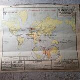 Old map Vidal Lablache 22 Community planisphere - 1950