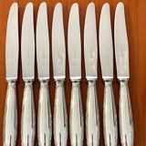 Christofle crossed ribbons 8 knives entremet dessert cheese very good condition