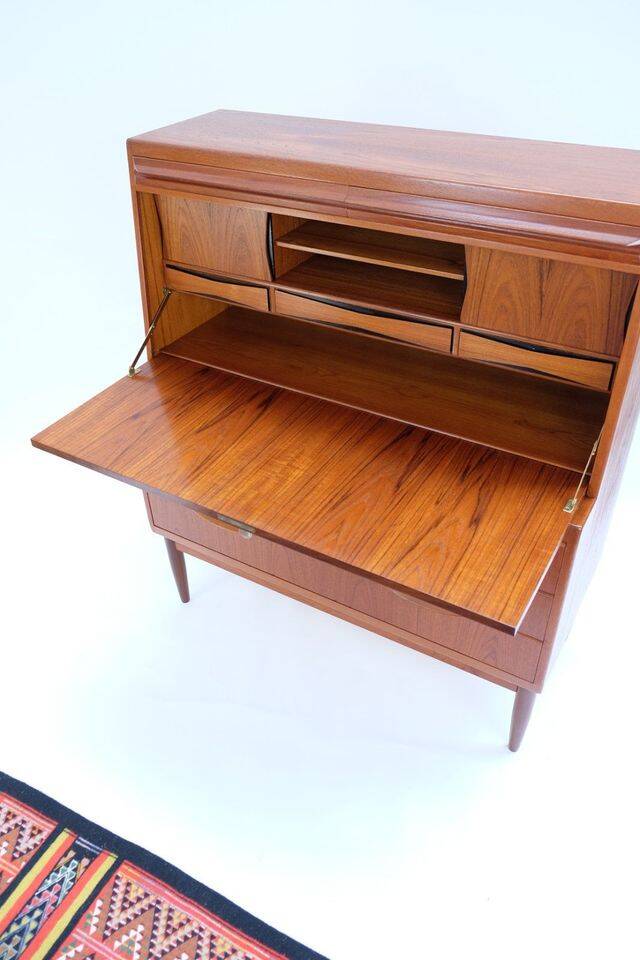 Torvits secretary in teak, retro vintage Danish style from the 1960s.
