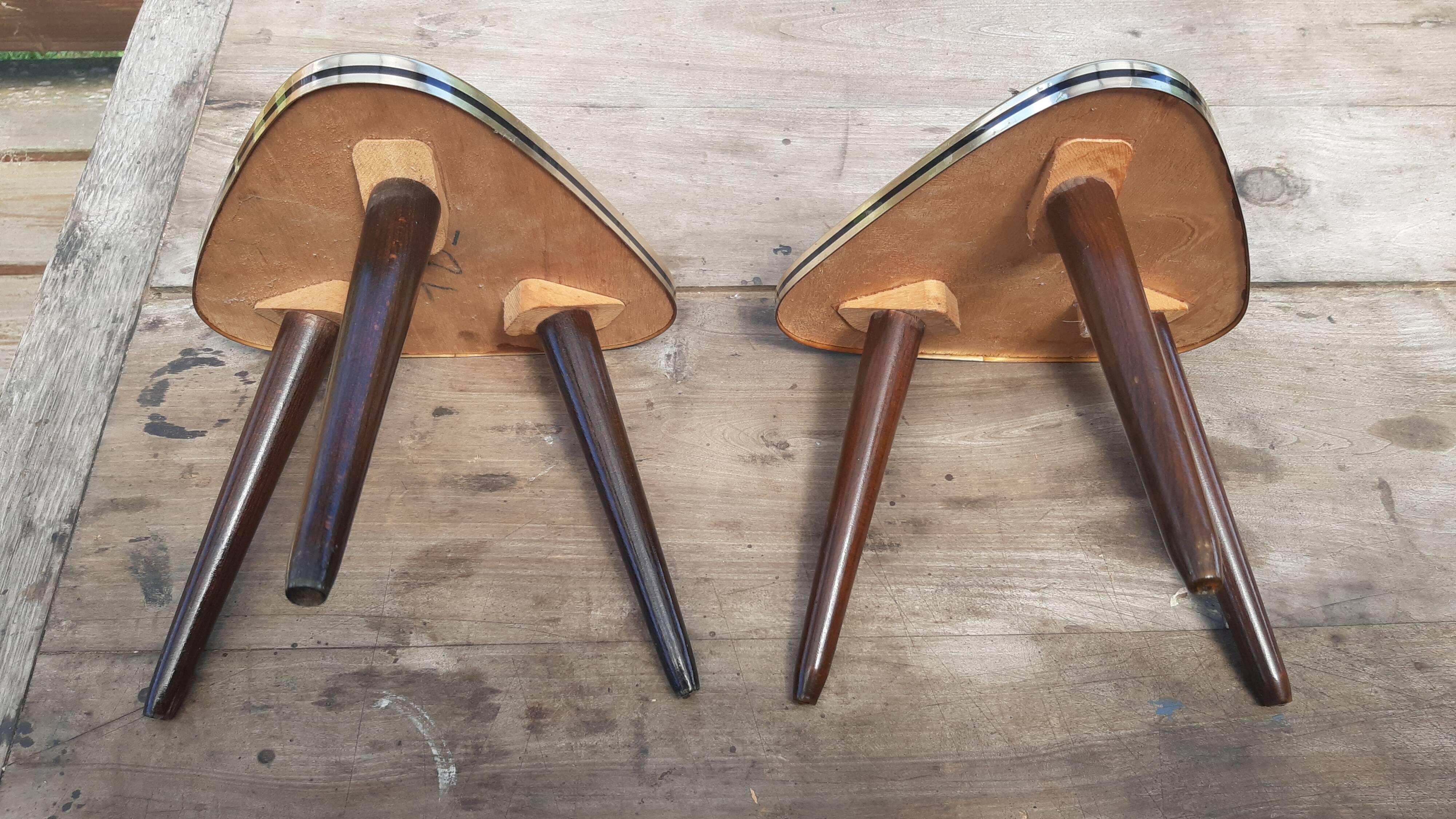 Lot de 2 guéridons porte plante 1960