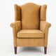 Yellow wingback armchair, Northern Europe, circa 1940s