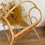 Rattan magazine rack