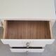 Bureau ancien Art Déco blanc bois massif boutons boules métal vintage