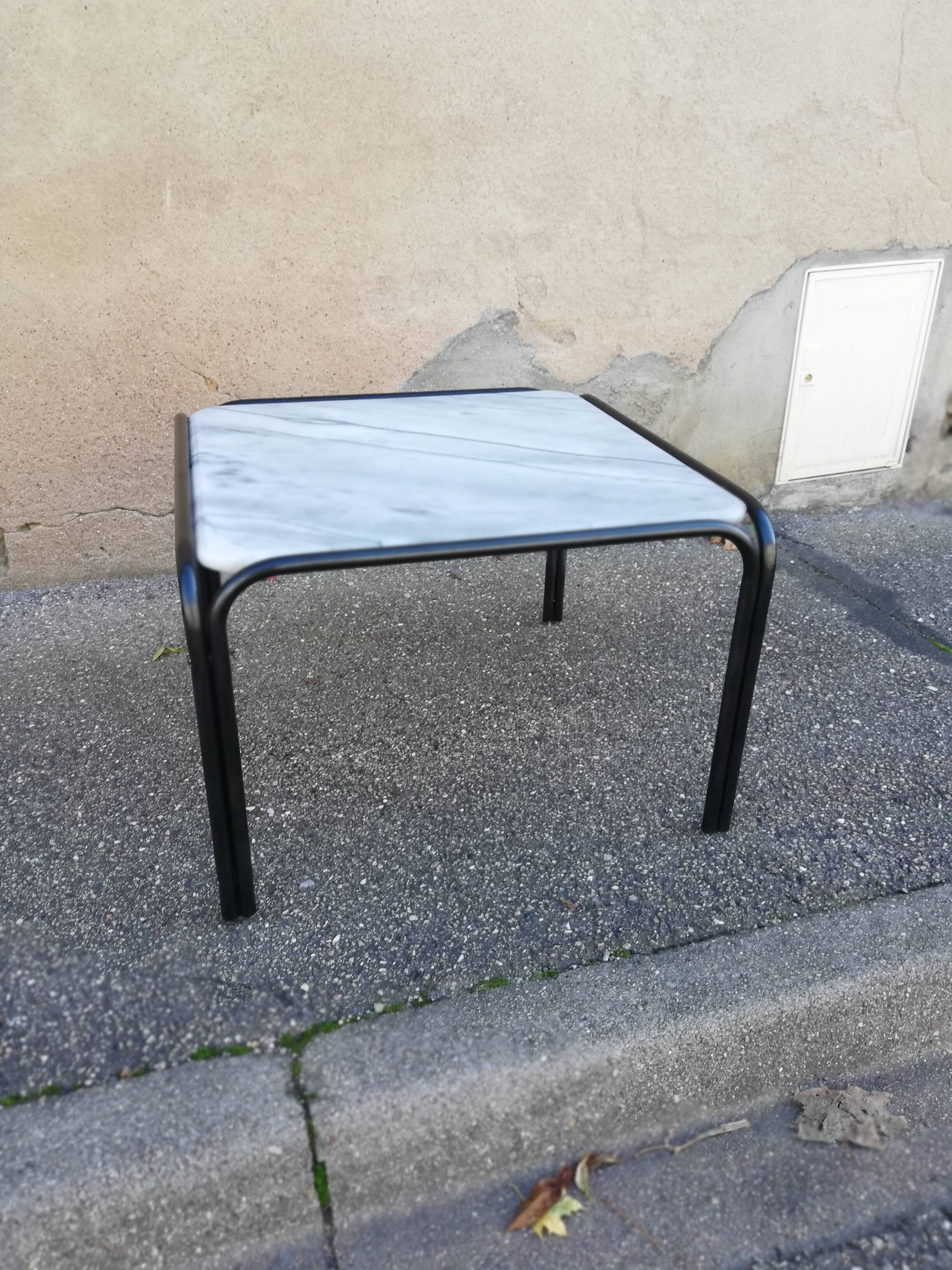 Table basse vintage marbre blanc