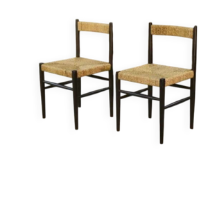 Paire de chaises avec - jonc