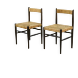 Pair of chairs with rush seats, 1970