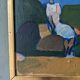 Mid-Century Modern Swedish Oil Painting "Coastal Musing" Framed Landscape