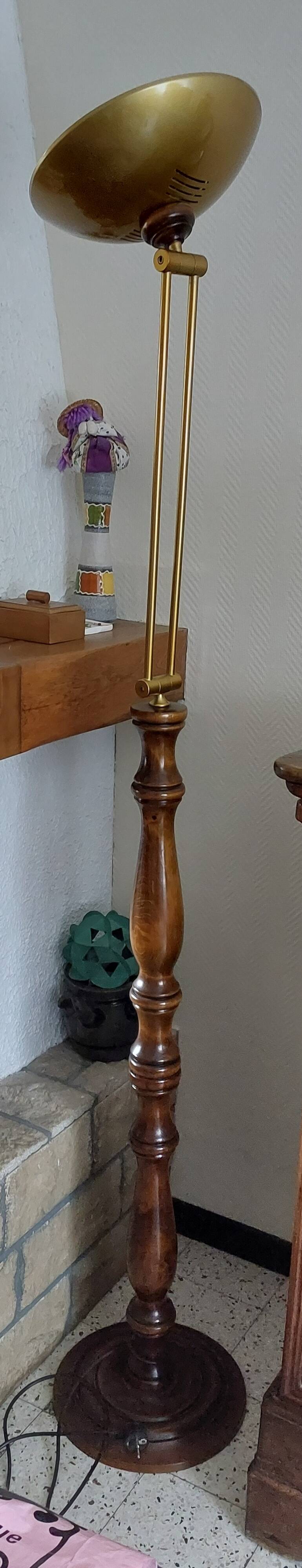 Lampadaire halogène Pied en bois