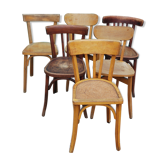 Set de six chaises bistrot déparéillées