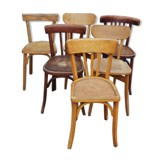 Set of six bistro chairs unpared