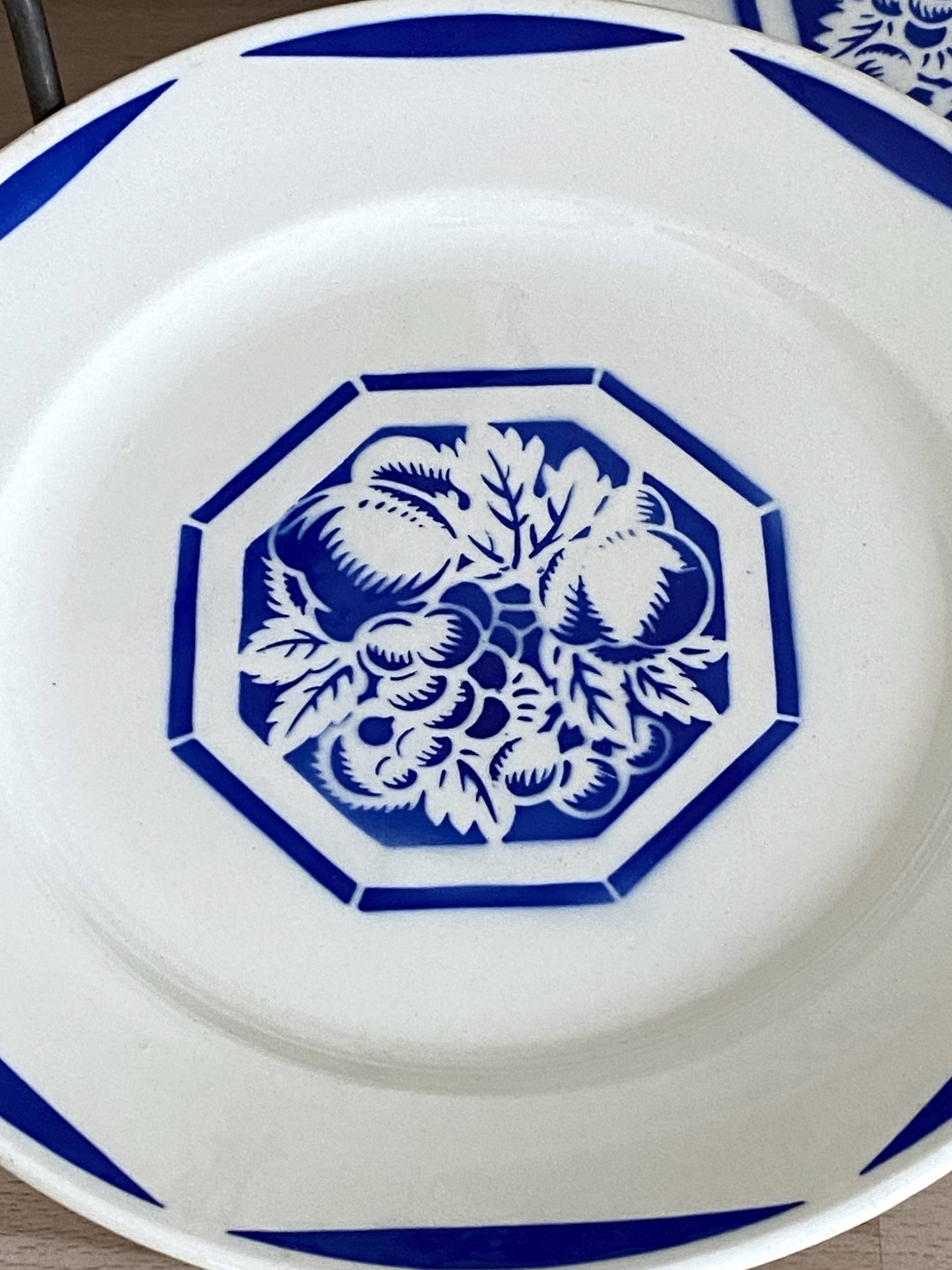 6 Luneville earthenware dinner plates