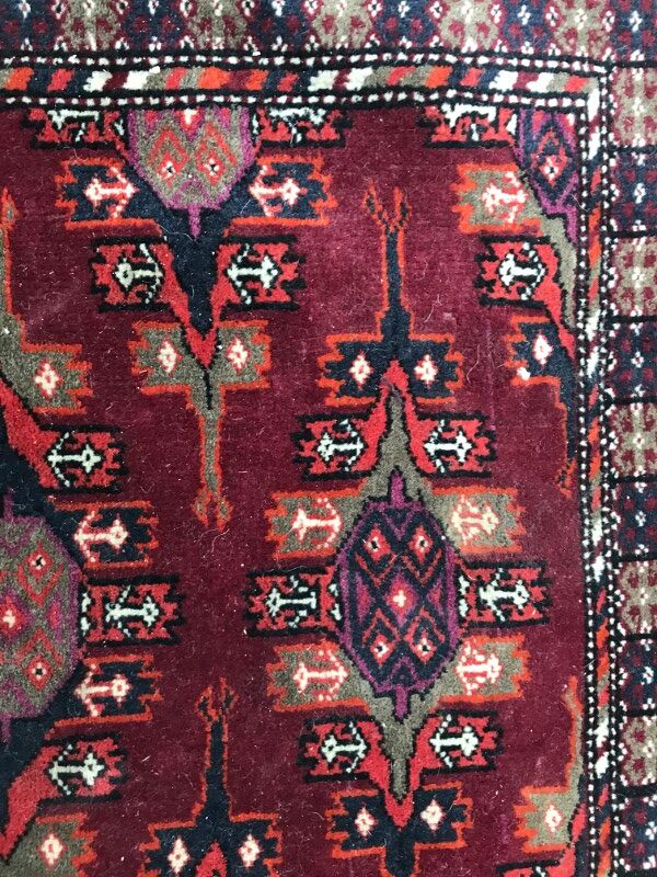 Tapis ancien Turkmen Afghan fait main 137X198 CM