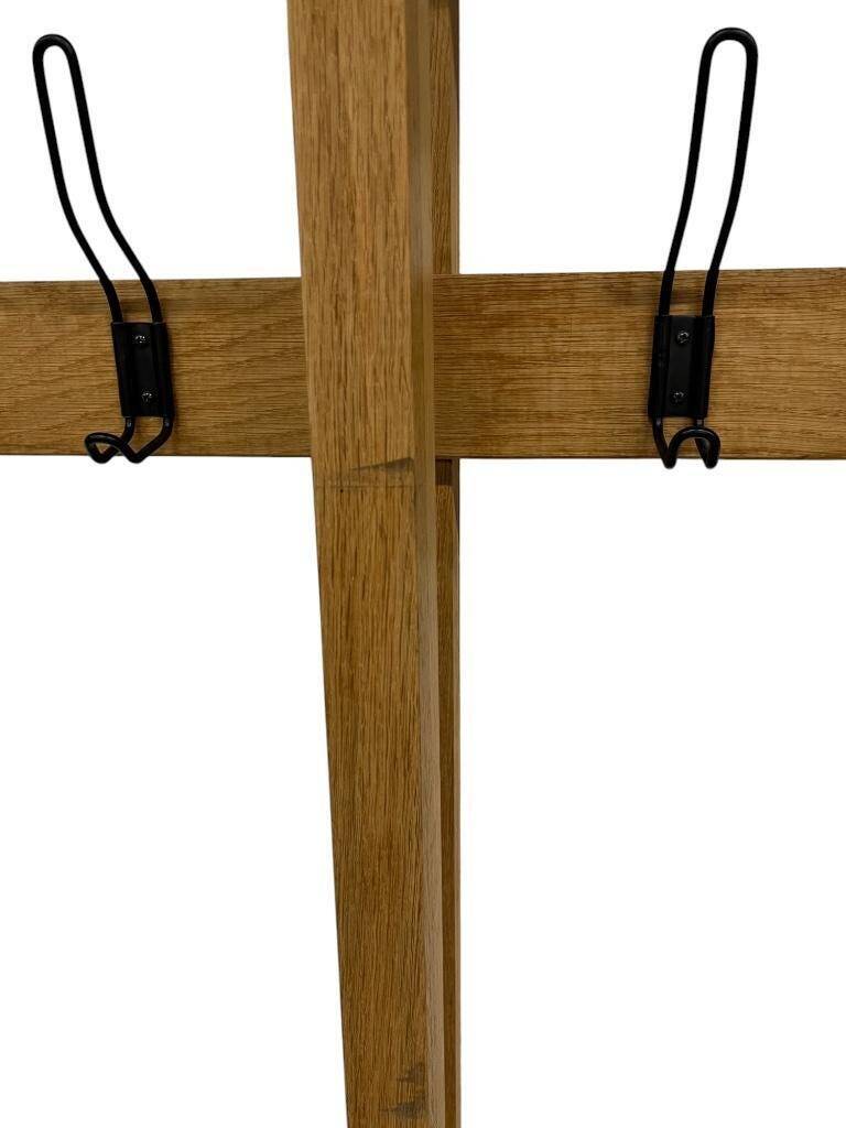 Vintage XL wooden coat rack with bench