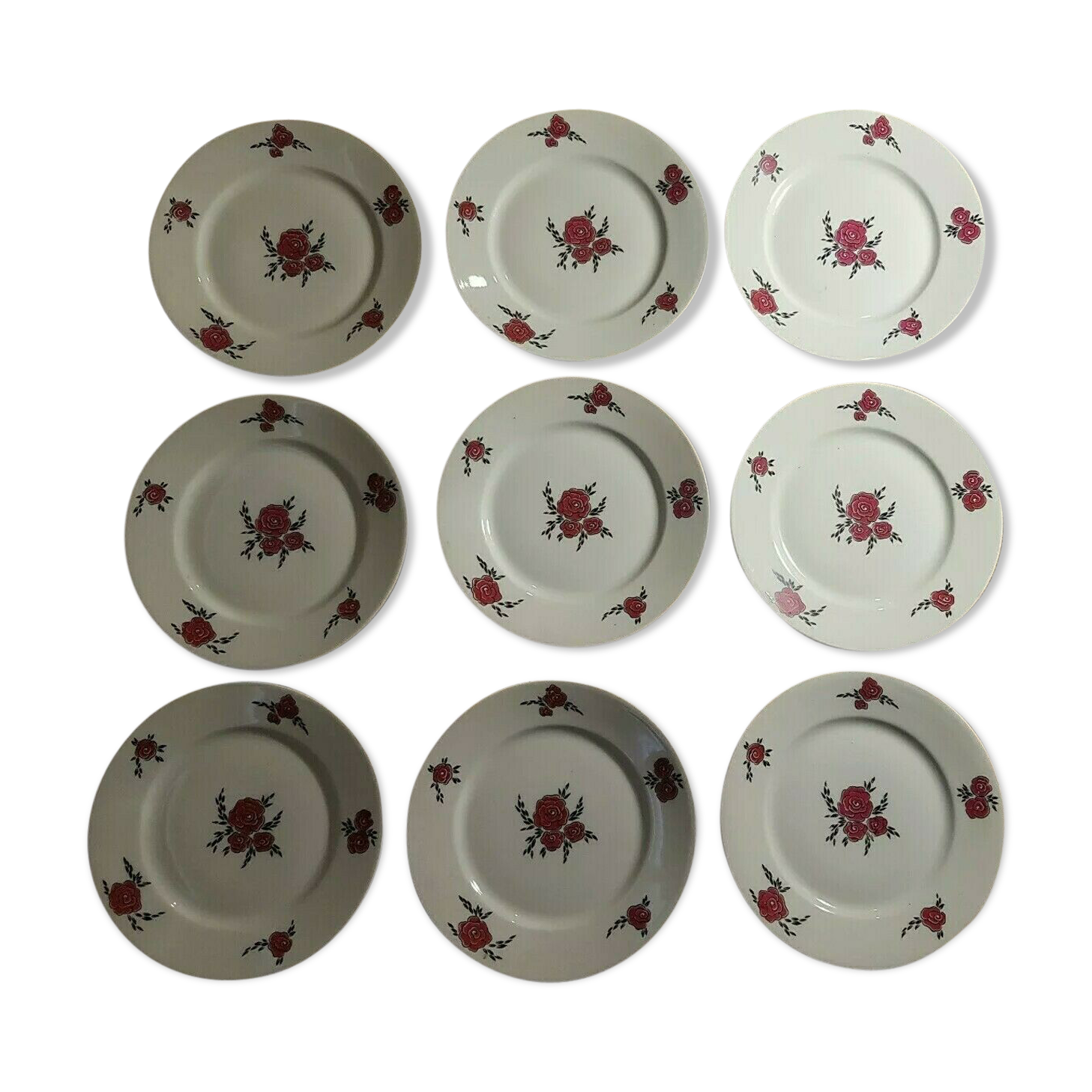 Lot of 10 dessert plates Robert Haviland Le Tanneur porcelain limoges