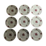 Lot of 10 dessert plates Robert Haviland Le Tanneur porcelain limoges