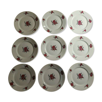 Lot de 10 assiettes à dessert Robert Haviland Le Tanneur porcelaine limoges