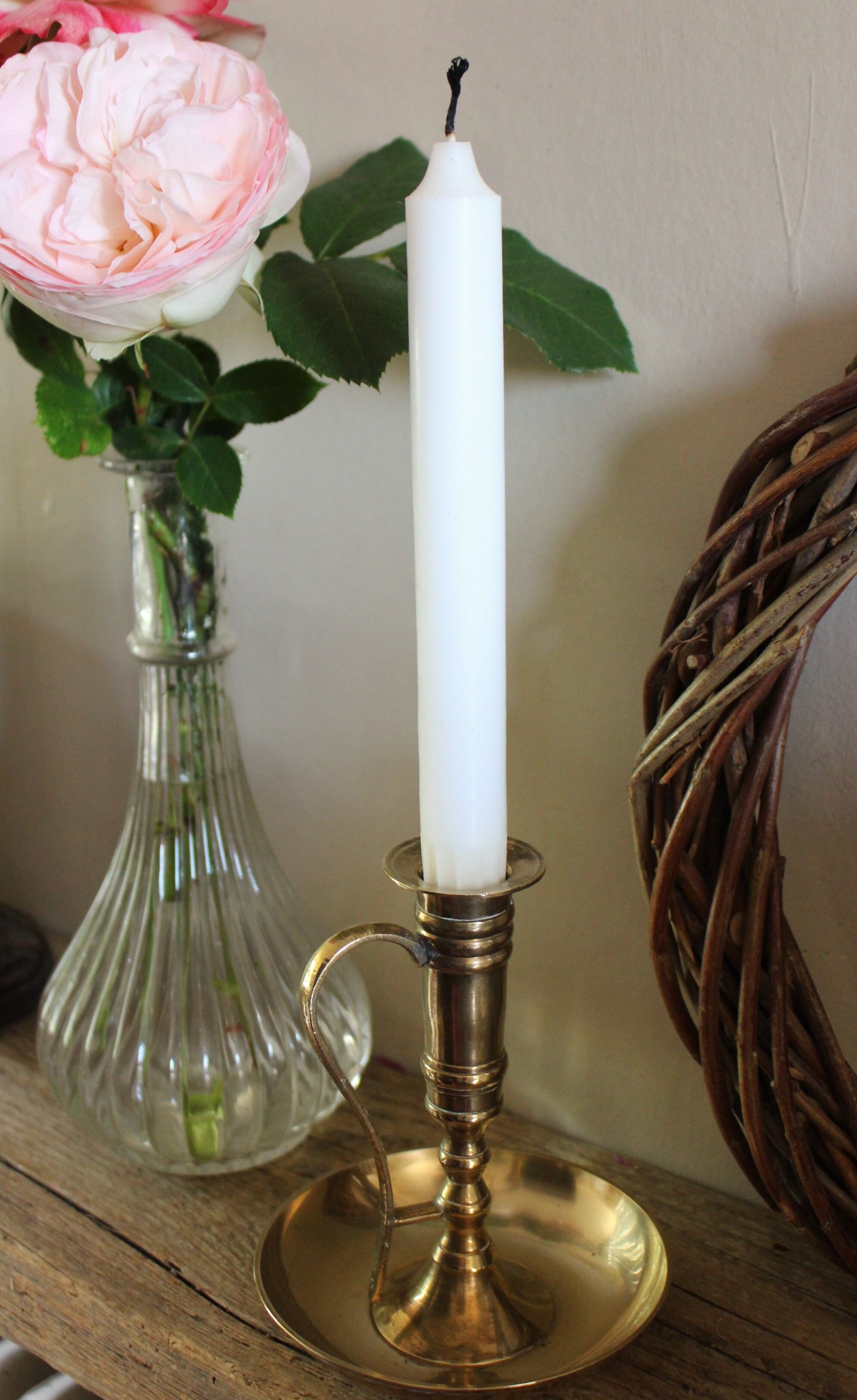 Cellar Rat candle holder brass high binet rings