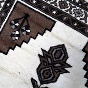 Handmade vintage Persian Gabbeh rug 128cm x 211cm, 1970s