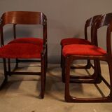 Set of 4 chairs baumann vintage 1960
