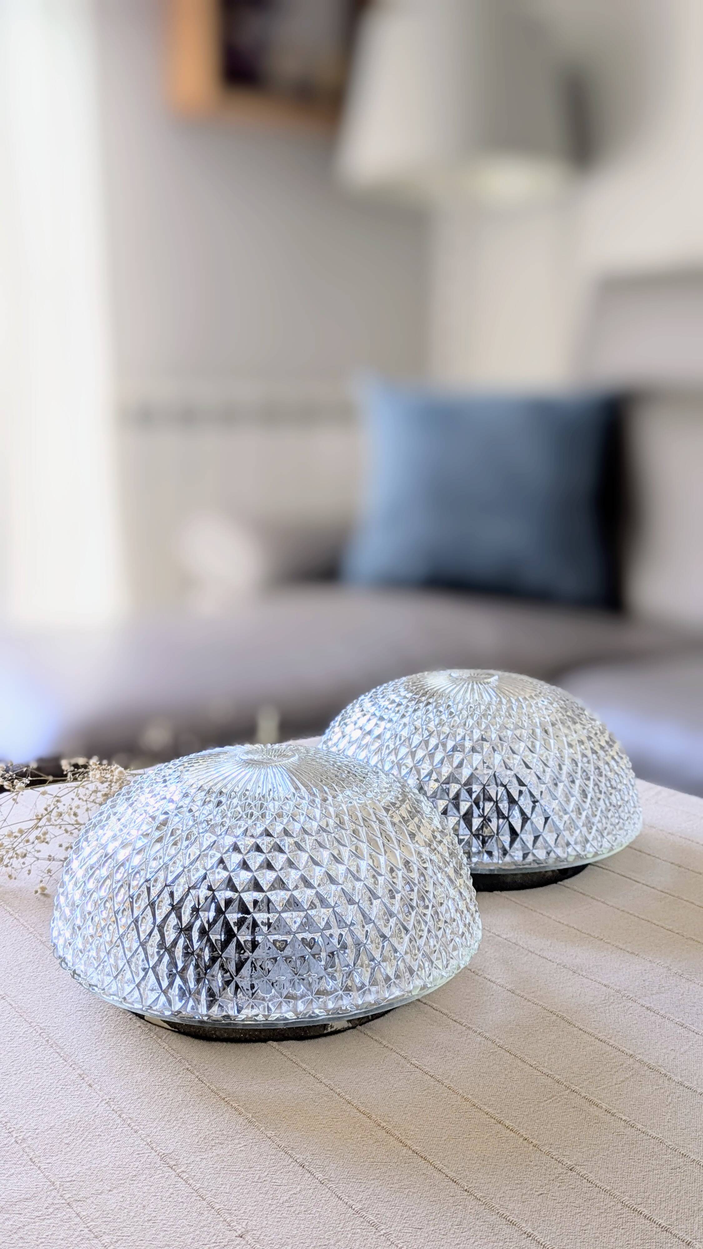 Lot de 2 plafonniers pointes de diamant (L-0185-2)