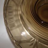 Plat ou coupe en verre fumé Art Déco