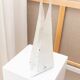 Milky White Murano Frosted Glass Pyramid Table Lamp with White Metal Base - Italian Space Age Design, 1970s