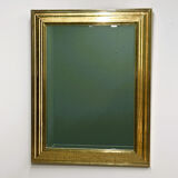 Very large Deknudt mirror with faux gold leaf frame, 1980s. Belgium