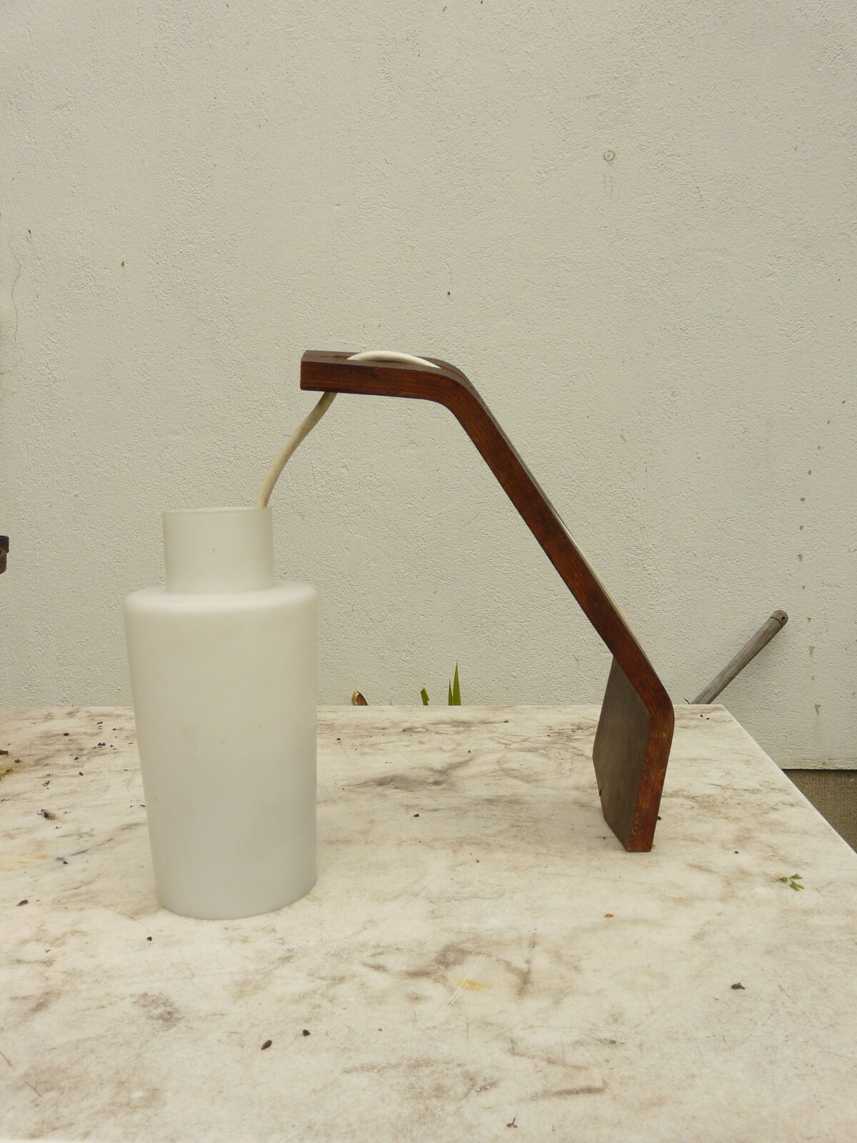 Wall light vintage philips wood and opaline