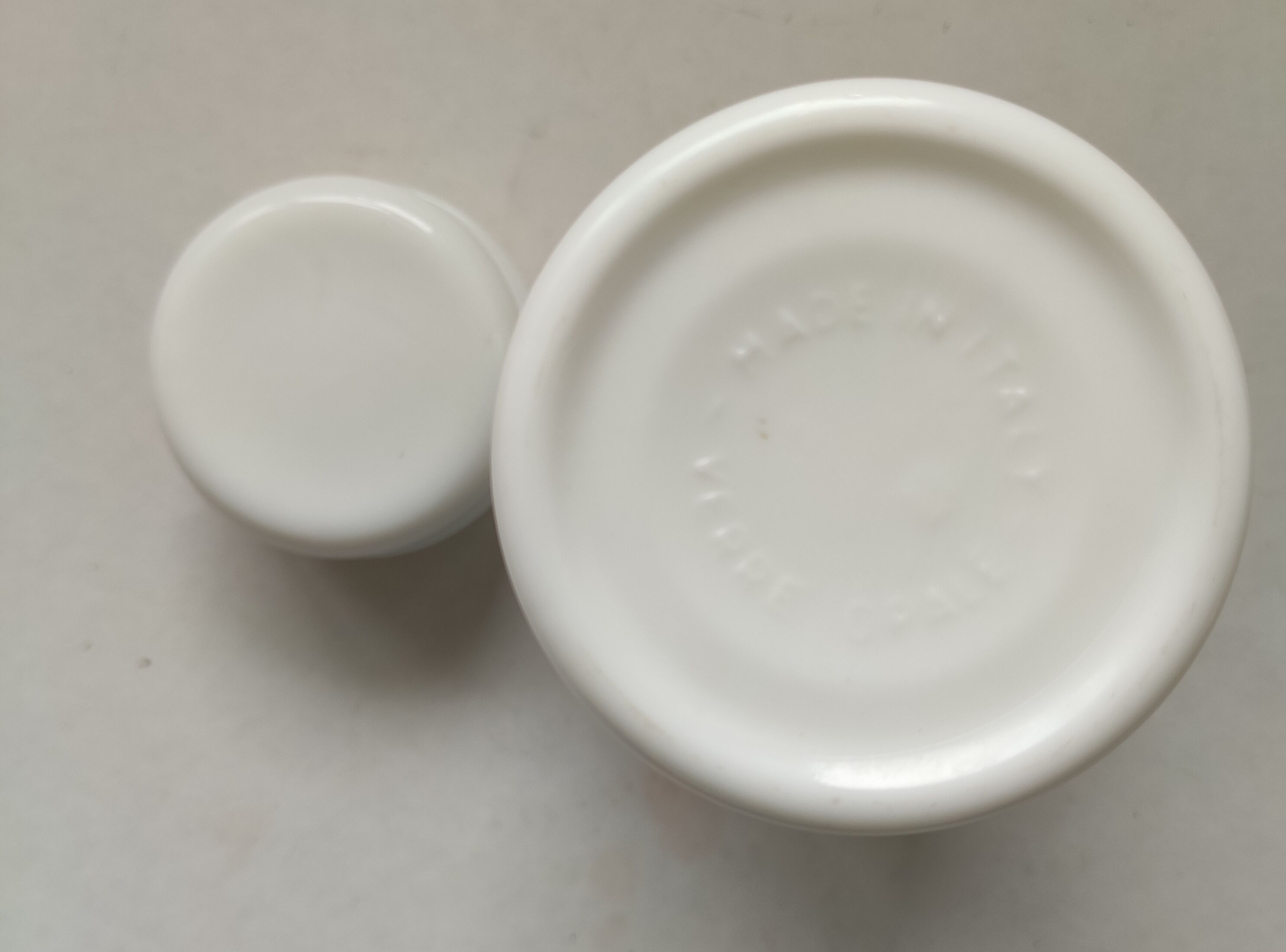 White opaline pharmacy apothecary jar