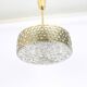 Large pendant light with aged brass glass by Rupert Nikoll, Austria, 1960s.