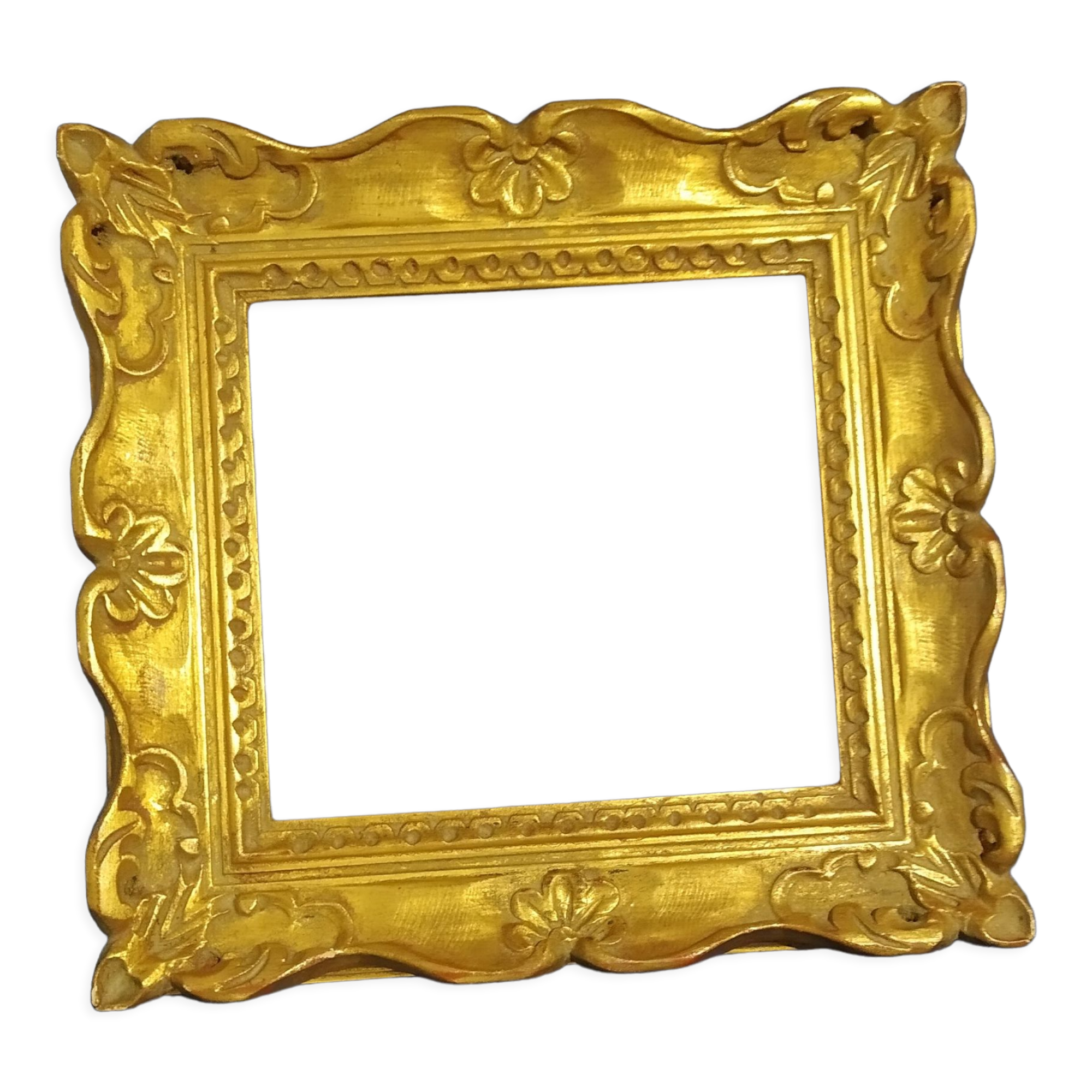Montparnasse frame gilded carved wood foliage 22 cm x 21 cm