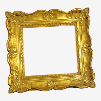 Cadre montparnasse bois sculpté doré feuillure 22 cm x 21 cm