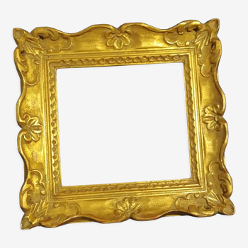 Montparnasse frame gilded carved wood foliage 22 cm x 21 cm