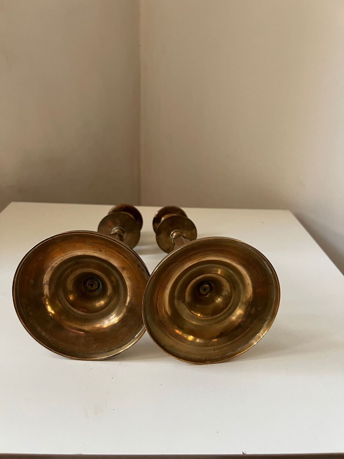 Antique 19th-century gilt bronze candlesticks