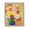 Bouquet de fleurs expressionniste, huile sur toile, 43 x 53cm