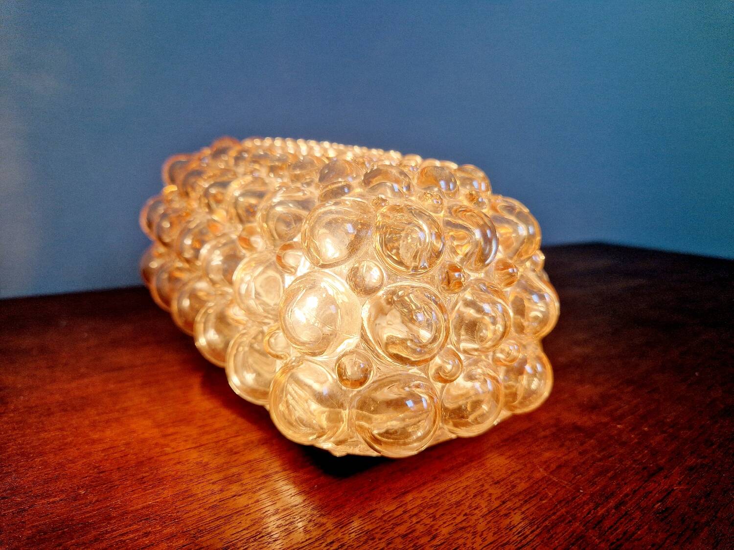 Amber bubble glass wall light, design Helena Tynell, 1970