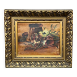 Landscape signed "Poppies". Oil on canvas.